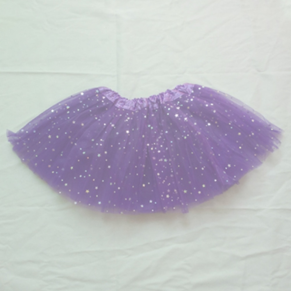 star glitter dance tutu skirt sequin with 3 layers